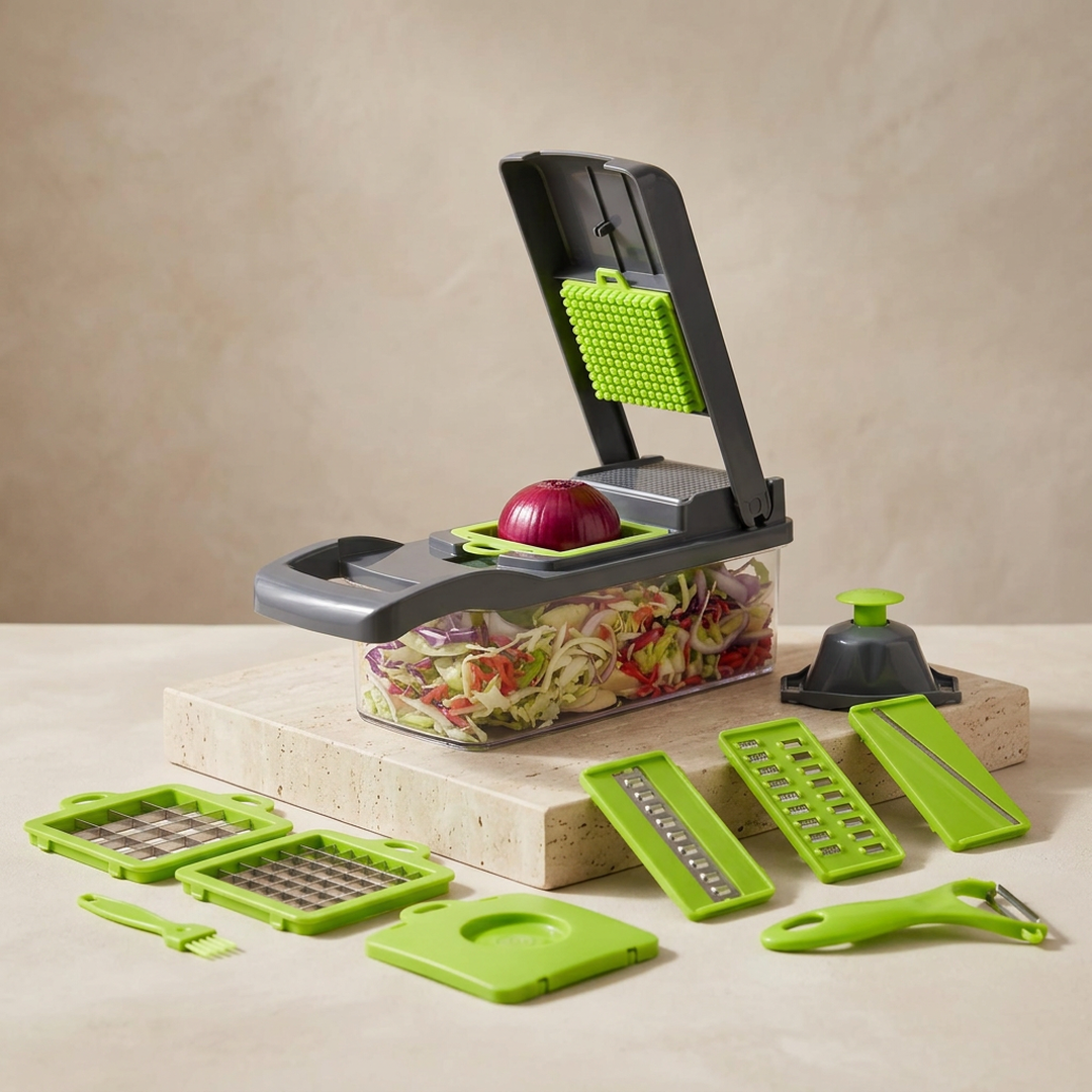16-blade manual food chopper with transparent  try