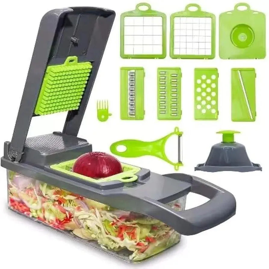 16-blade manual food chopper with transparent  try