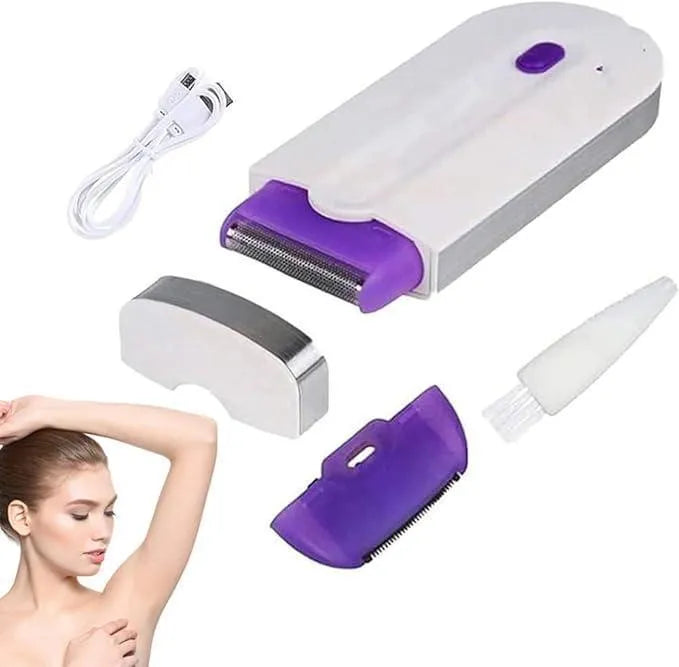 3-in-1 Electric Body Hair Remover & Shaver for Women – Rechargeable Painless Hair Removal Trimmer with Cleaning Brush