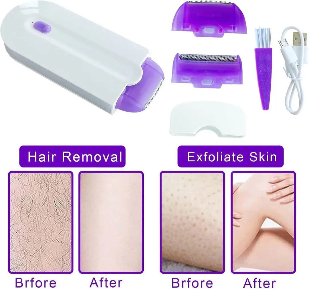 3-in-1 Electric Body Hair Remover & Shaver for Women – Rechargeable Painless Hair Removal Trimmer with Cleaning Brush