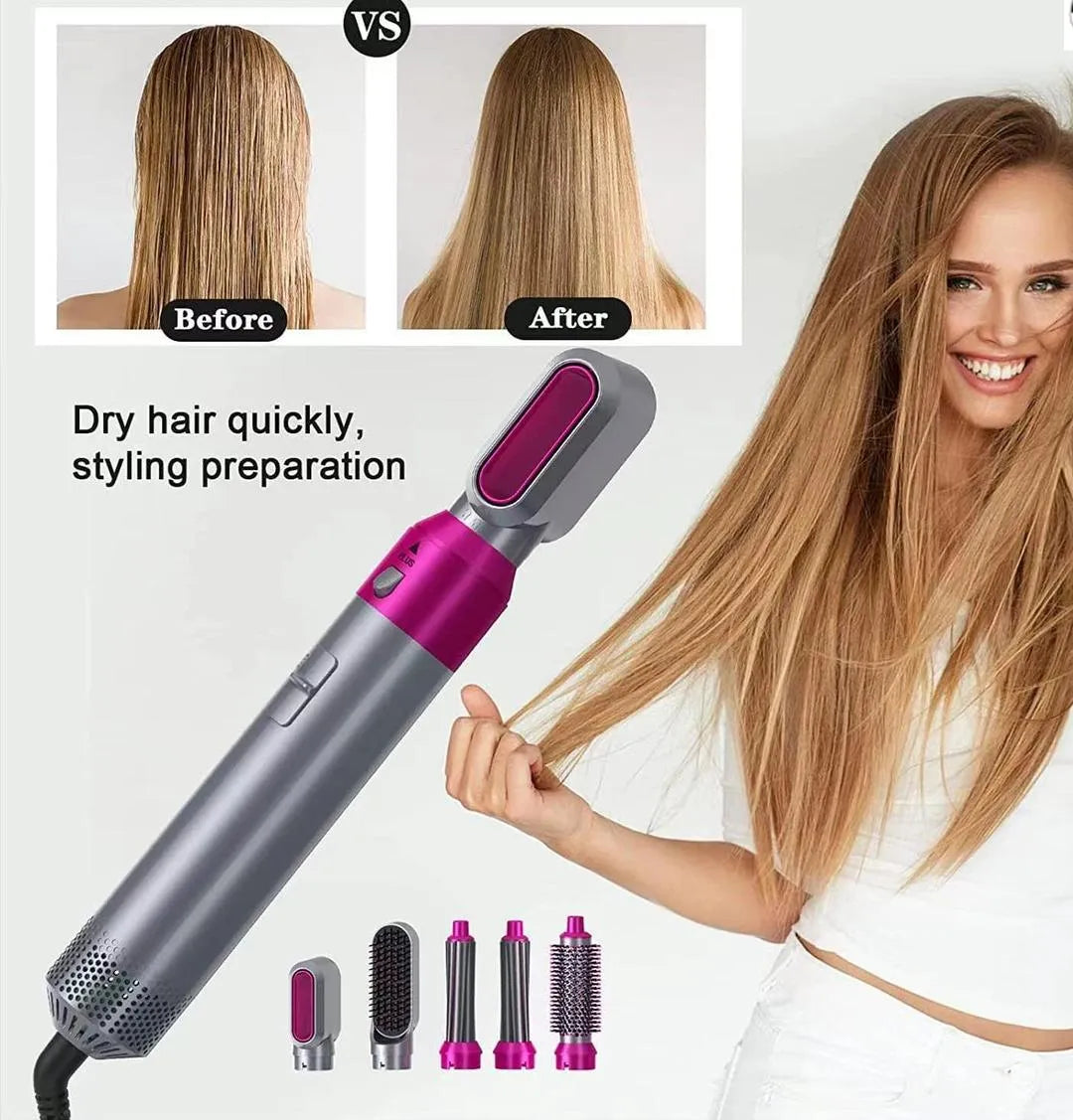 5-in-1 Hot Air Hair Styler & Dryer – Straighten, Curl & Style Your Hair! 💖