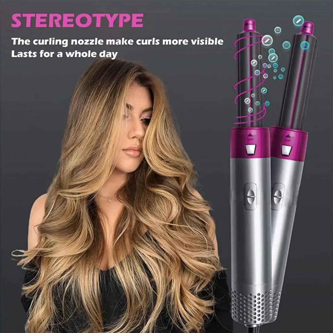 5-in-1 Hot Air Hair Styler & Dryer – Straighten, Curl & Style Your Hair! 💖