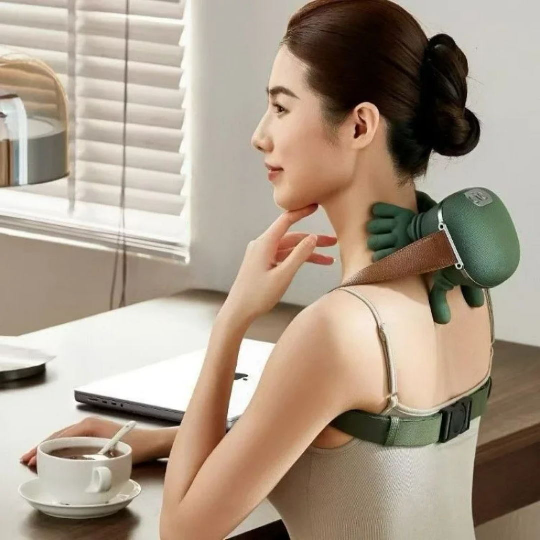 Wireless Rechargeable Neck & Shoulder Massager – Deep Relaxation Anytime, Anywhere