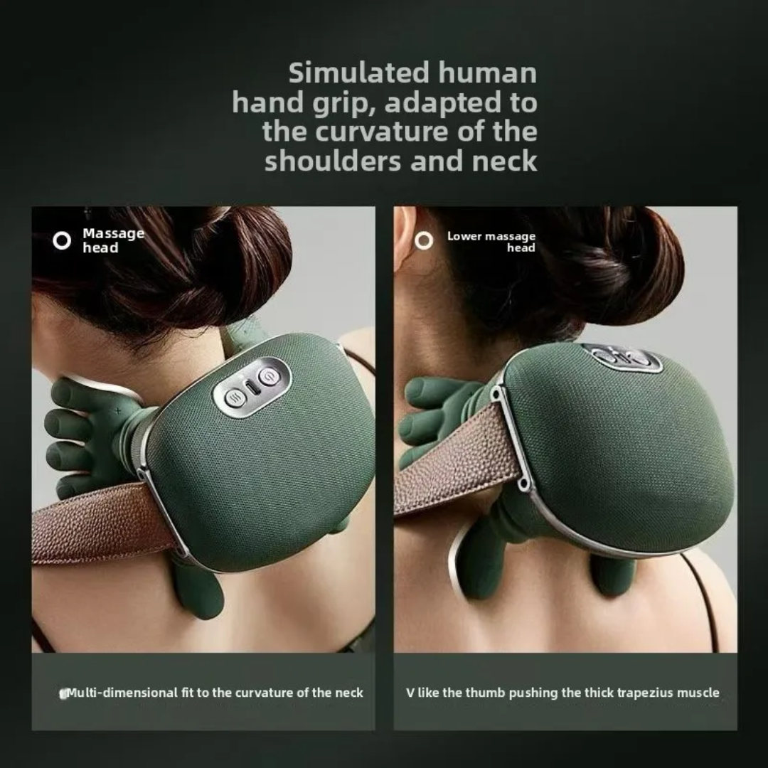 Wireless Rechargeable Neck & Shoulder Massager – Deep Relaxation Anytime, Anywhere